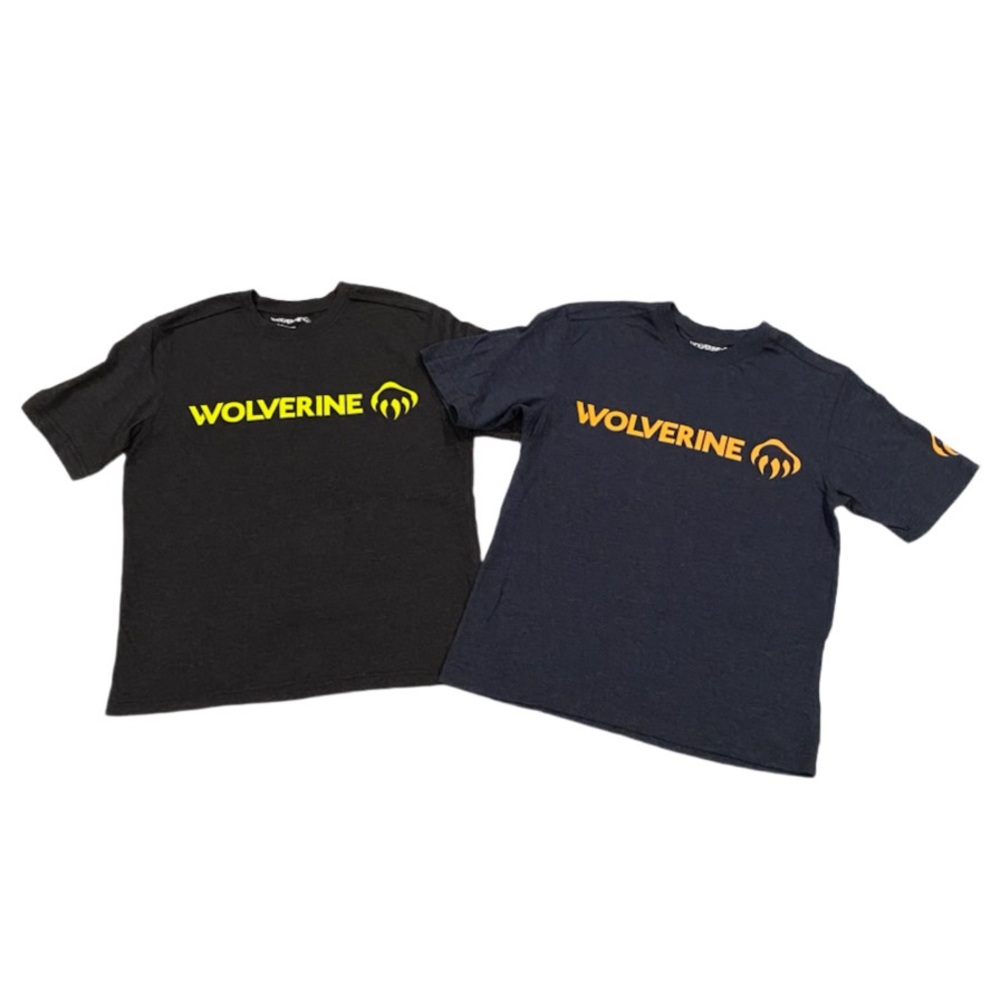 2 Wolverine Performance Graphic T Shirts Men’s Size M Short Sleeve Tees, Two Set